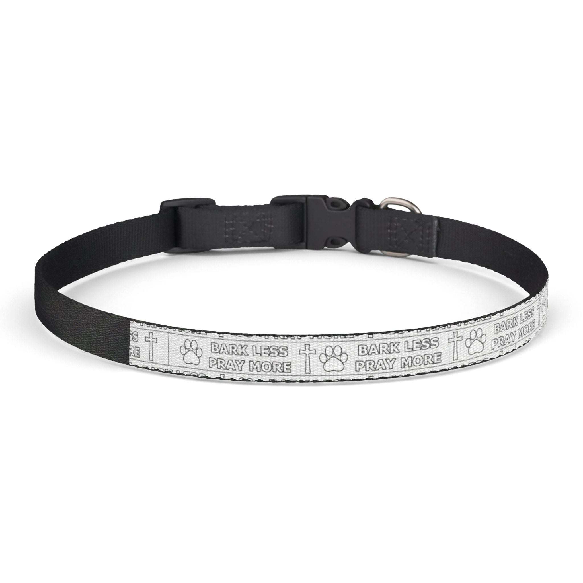Dog collar with flamingo pattern on a white background
