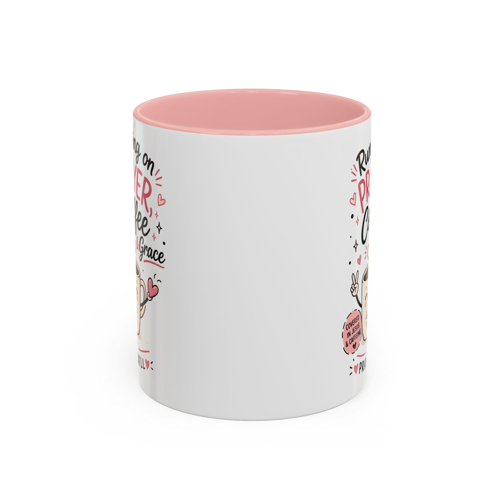 Running on Prayer, Coffee & Grace Mug — Christian Inspirational Coffee Cup (11/15oz)