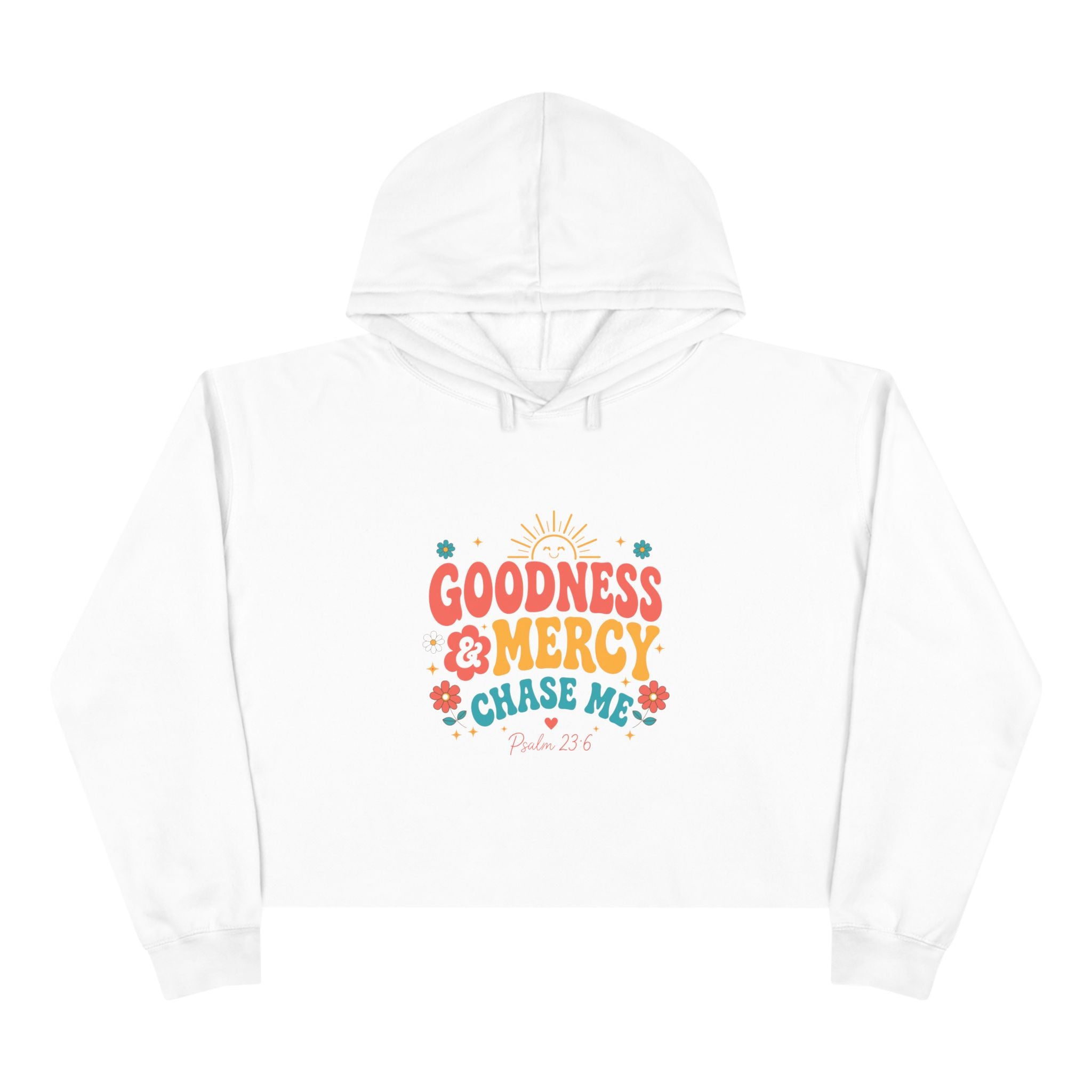 Goodness & Mercy Crop Hoodie — Faith-Inspired Cropped Sweatshirt