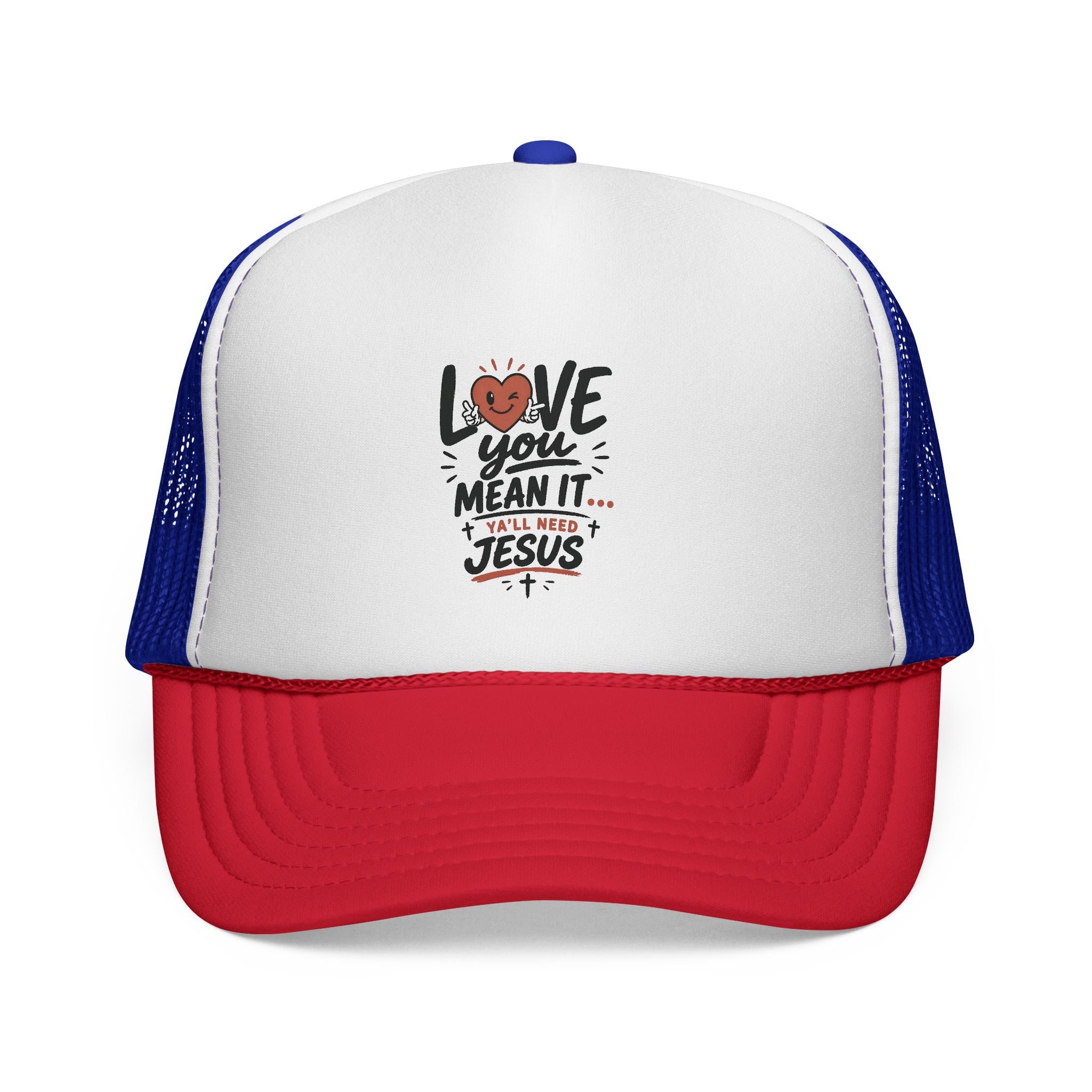 Trucker Cap — "Love You Mean It" Christian Faith Mesh Hat