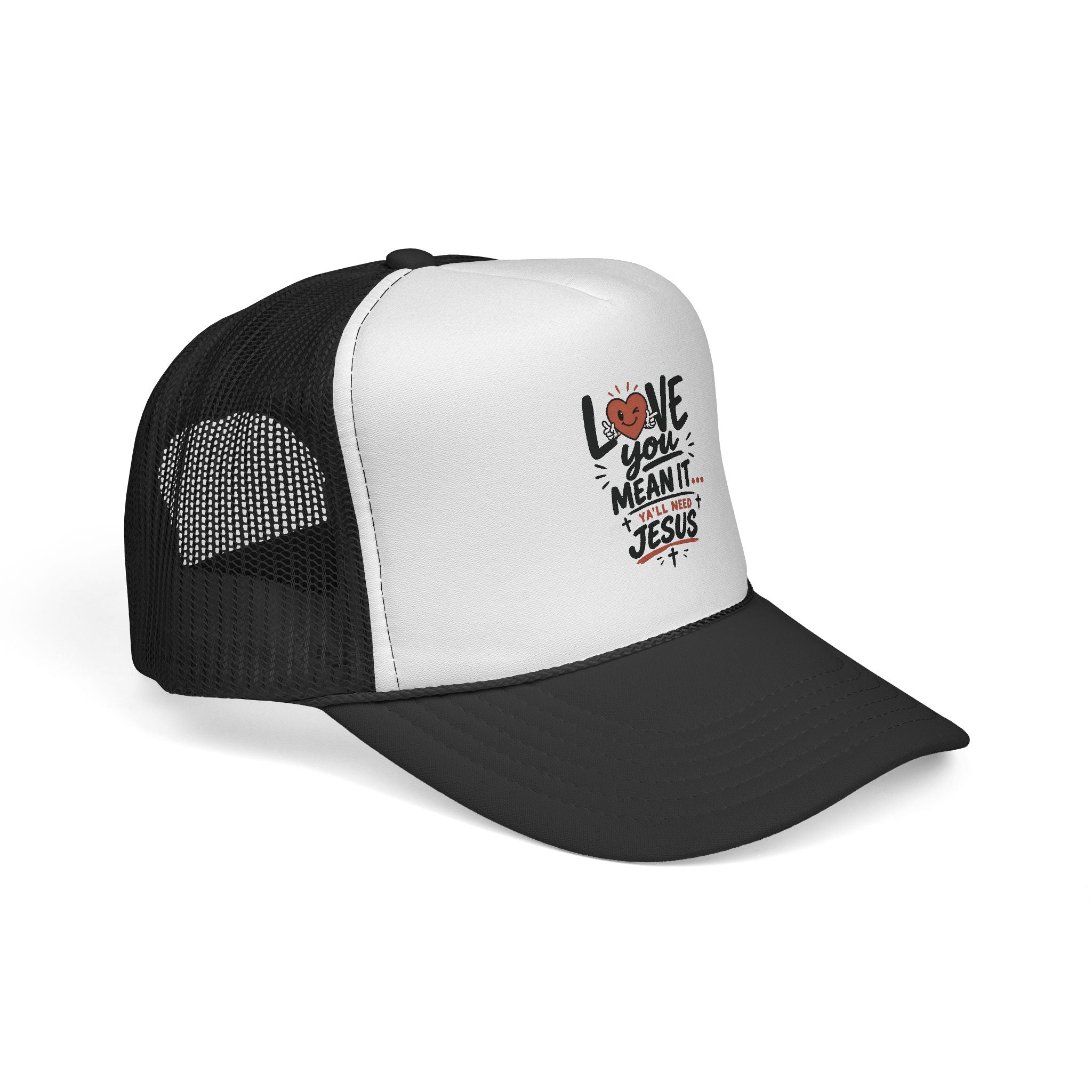 Trucker Cap — "Love You Mean It" Christian Faith Mesh Hat