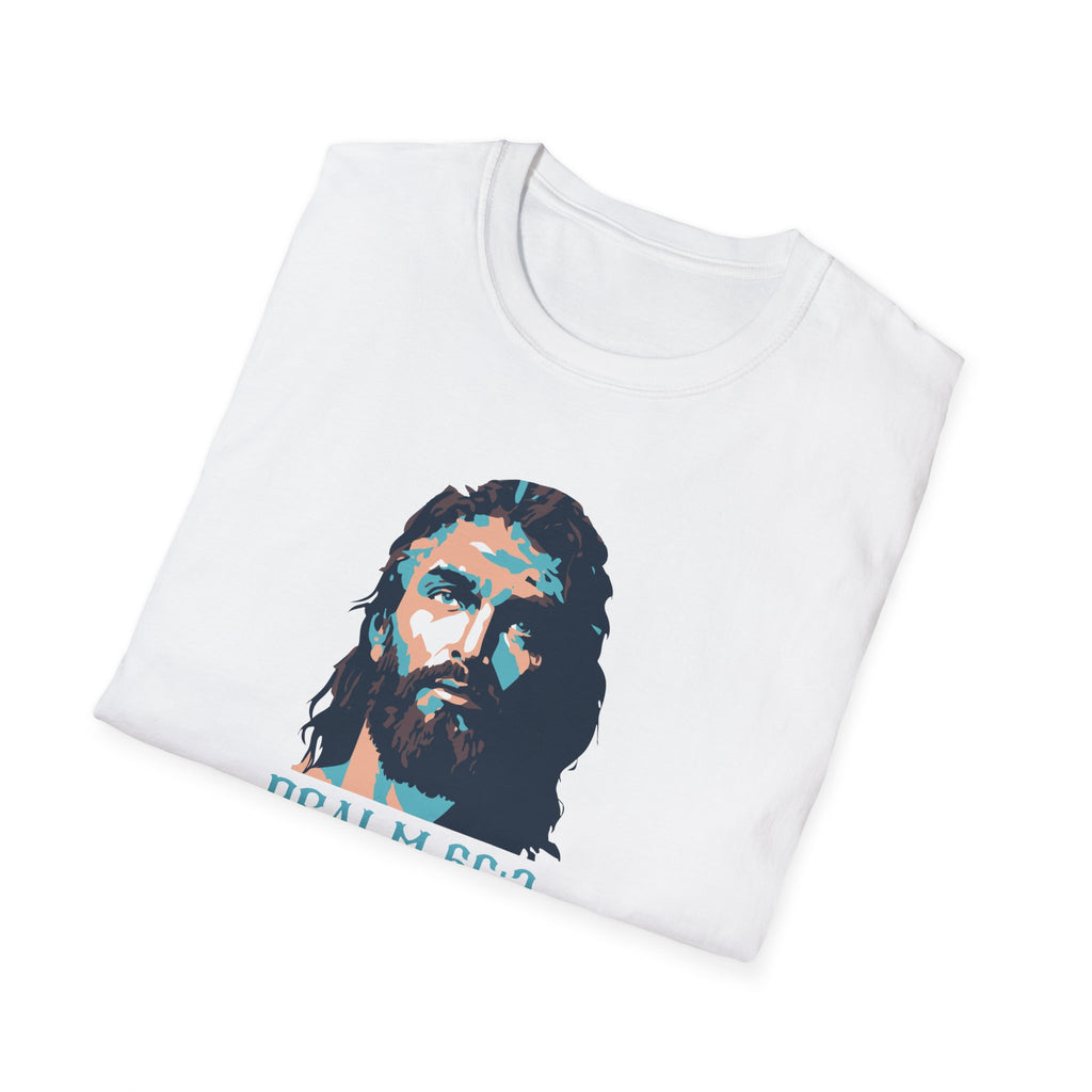 Christian T-Shirt — Jesus Portrait with Psalm 56:3 'When I'm Afraid I Put My Trust in You'