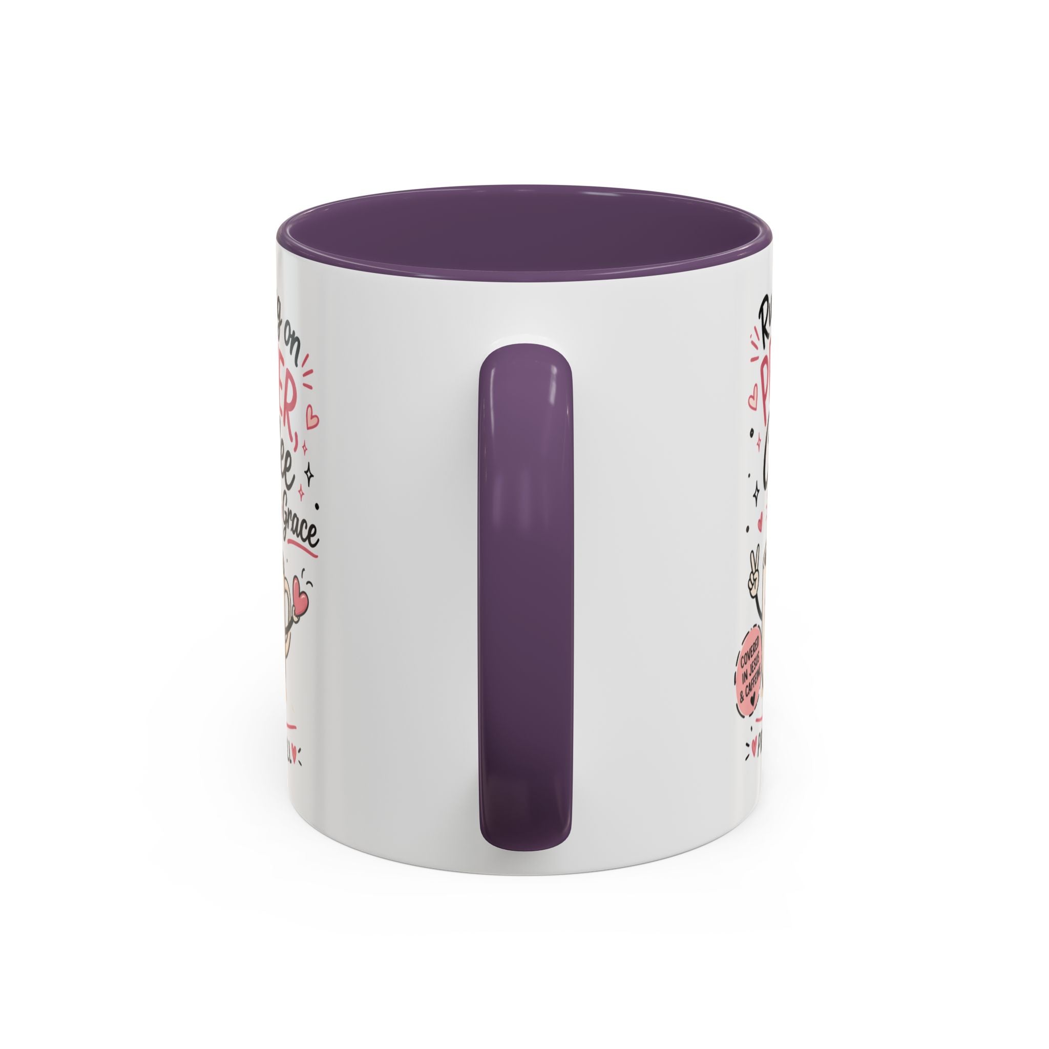 Running on Prayer, Coffee & Grace Mug — Christian Inspirational Coffee Cup (11/15oz)