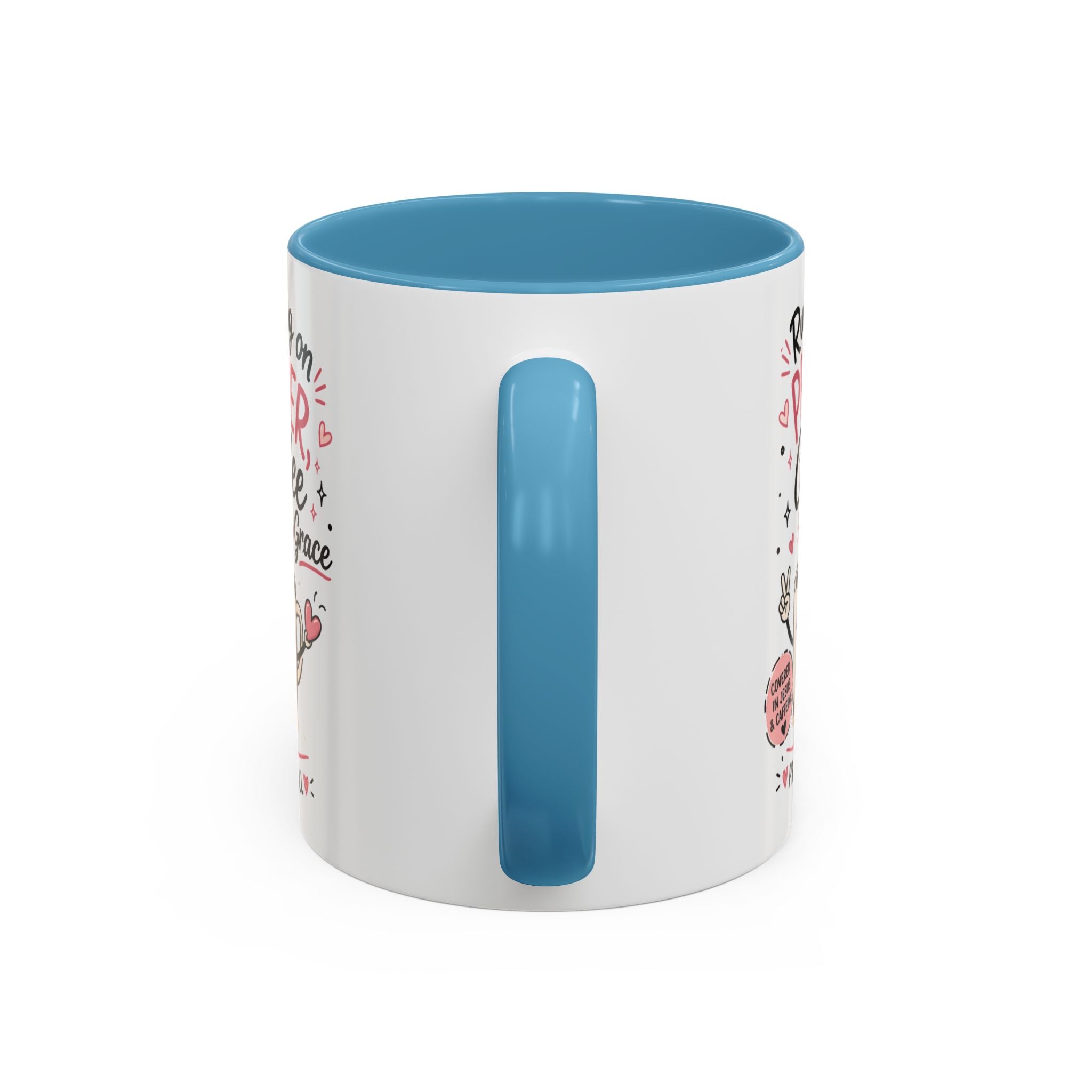 Running on Prayer, Coffee & Grace Mug — Christian Inspirational Coffee Cup (11/15oz)