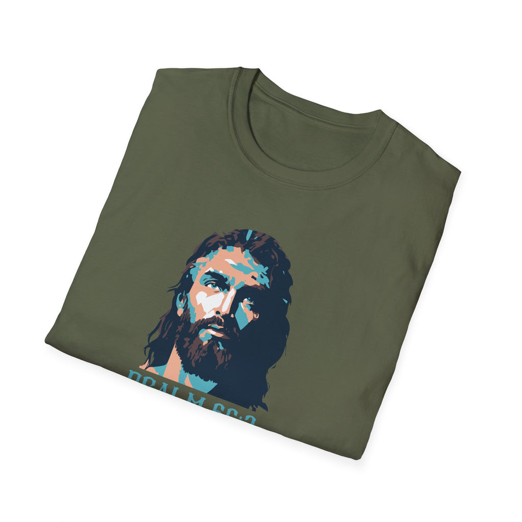Christian T-Shirt — Jesus Portrait with Psalm 56:3 'When I'm Afraid I Put My Trust in You'