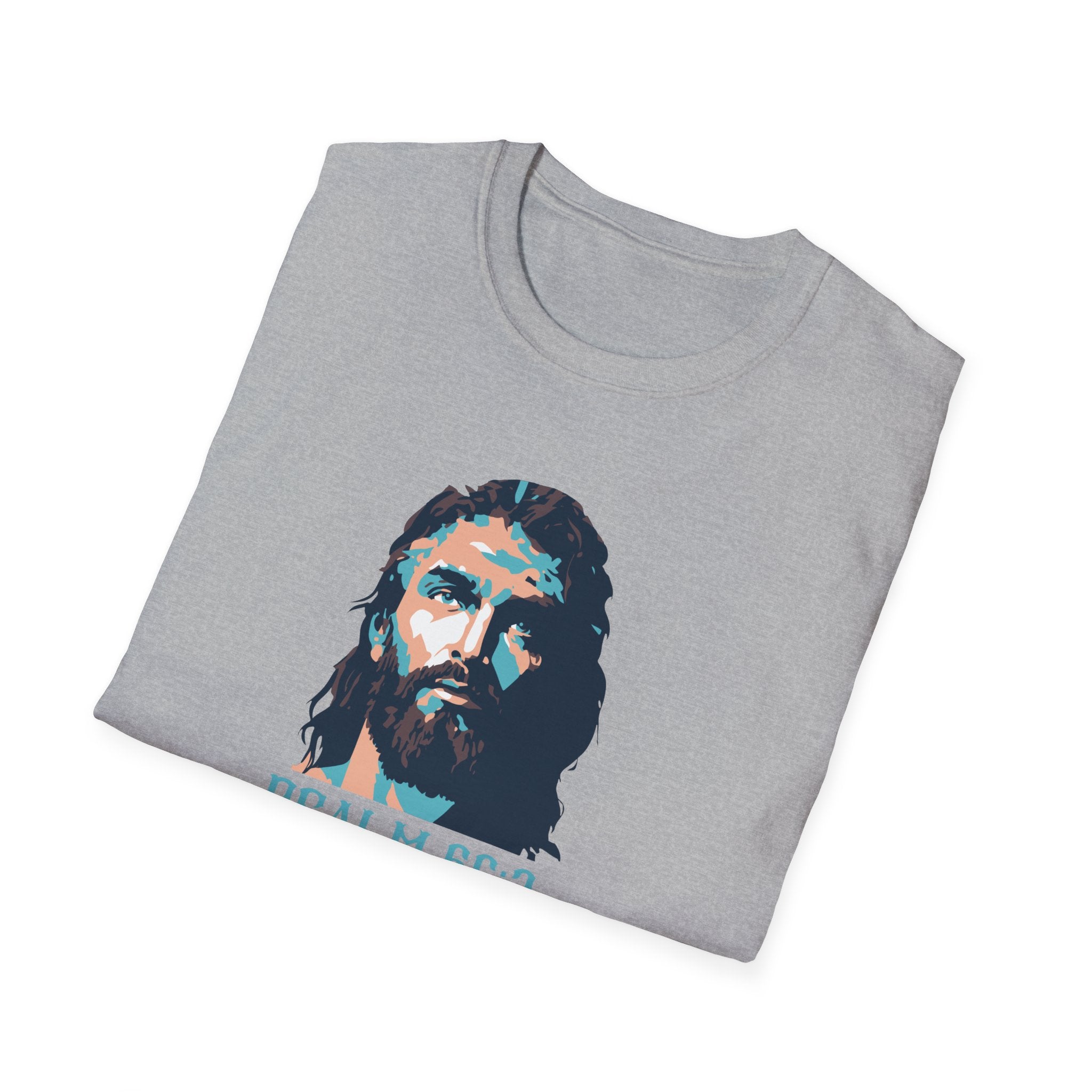 Christian T-Shirt — Jesus Portrait with Psalm 56:3 'When I'm Afraid I Put My Trust in You'