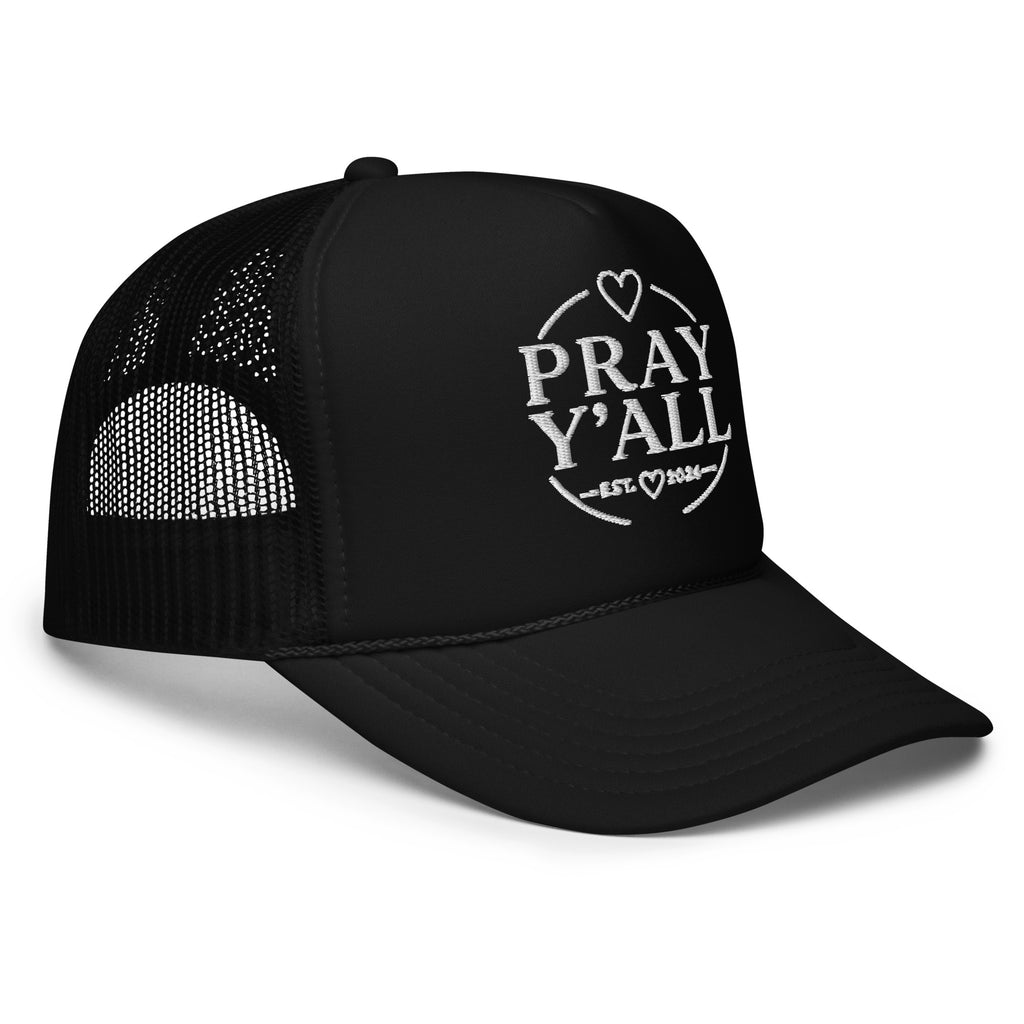 Pray Y’all Trucker Hat Embroidery Christian Hat, Faith Cap, Southern Style Hat, Religious Gift, Embroidered Cap