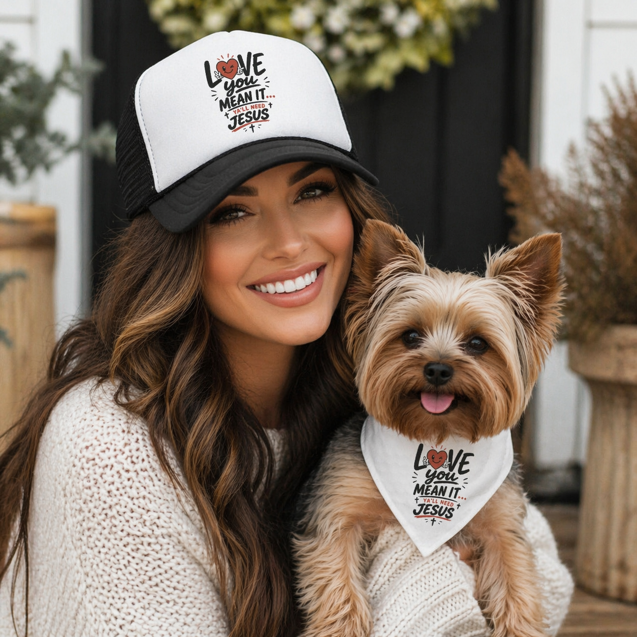Trucker Cap — "Love You Mean It" Christian Faith Mesh Hat