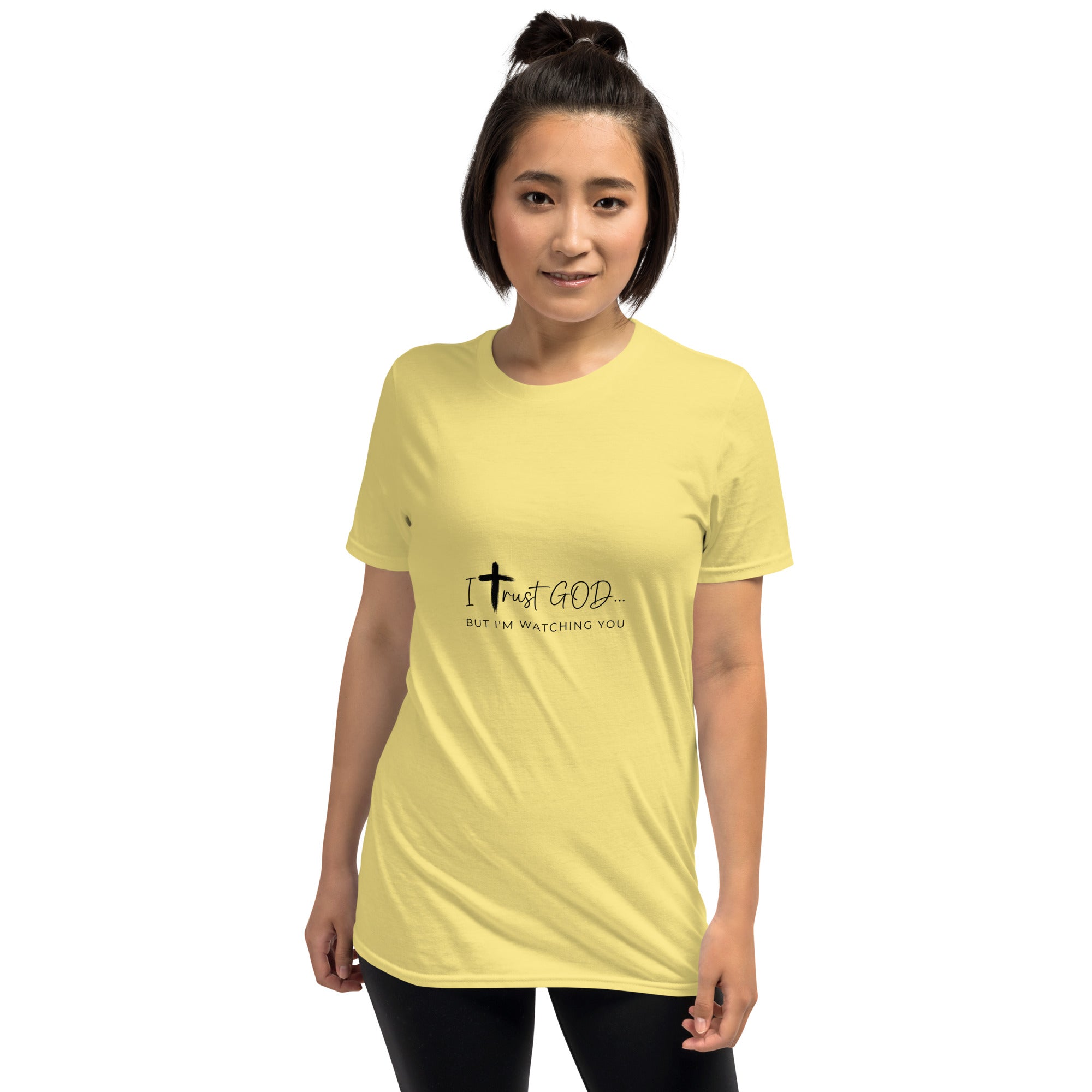 I Trust God But I’m Watching You T-Shirt | Funny Christian Shirt | Faith Humor Tee | Sarcastic Religious Graphic Tee