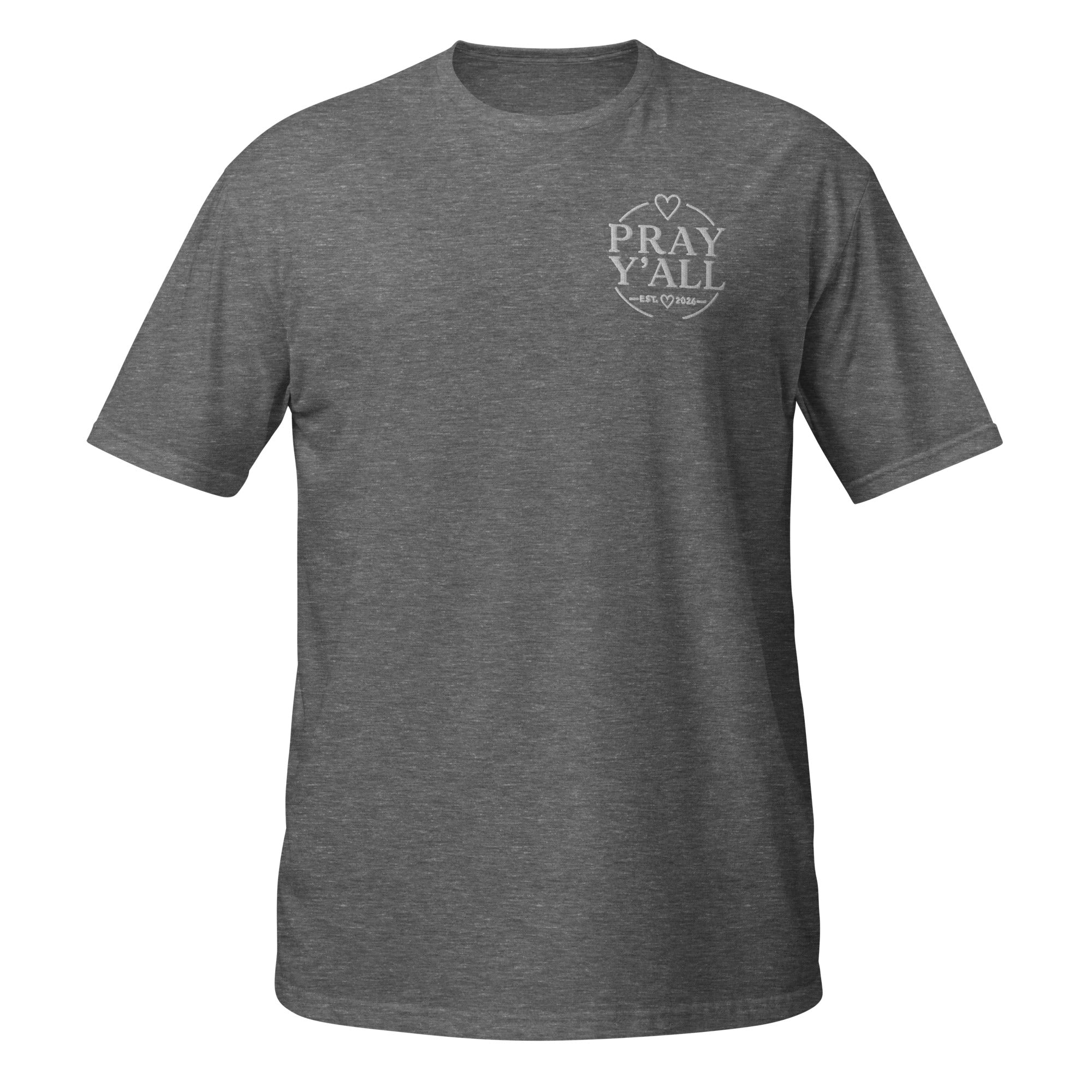 Pray Y’all Embroidered Shirt, Left Chest Logo Tee, Christian T-Shirt, Faith Apparel, Southern Style Tee, Matching Dog Bandana