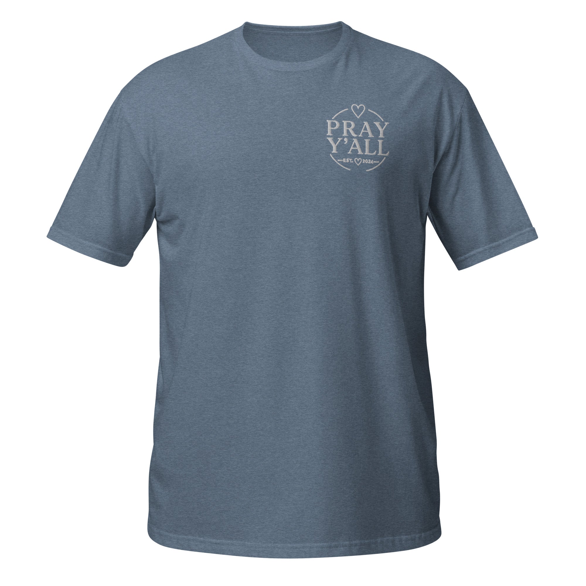 Pray Y’all Embroidered Shirt, Left Chest Logo Tee, Christian T-Shirt, Faith Apparel, Southern Style Tee, Matching Dog Bandana