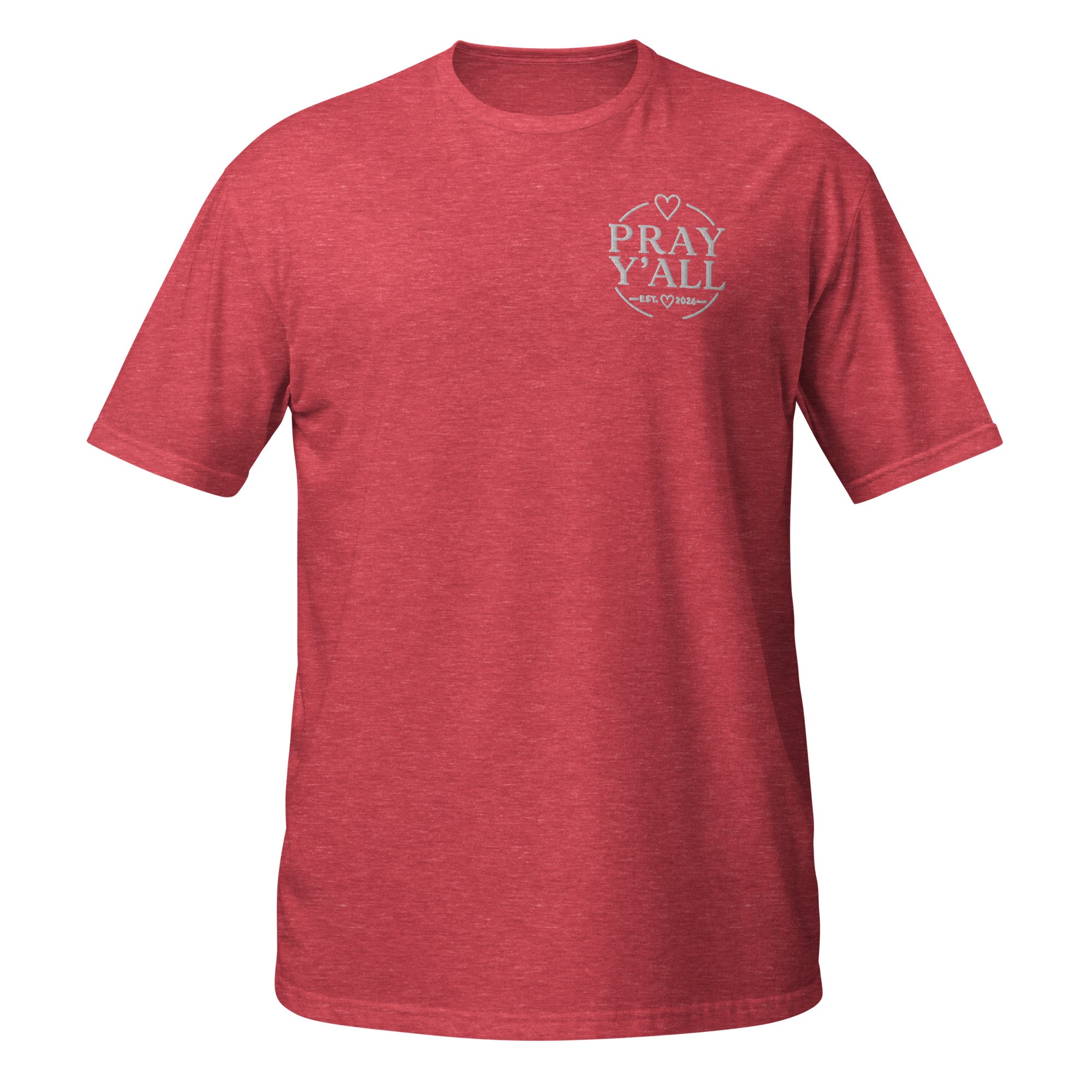 Pray Y’all Embroidered Shirt, Left Chest Logo Tee, Christian T-Shirt, Faith Apparel, Southern Style Tee, Matching Dog Bandana